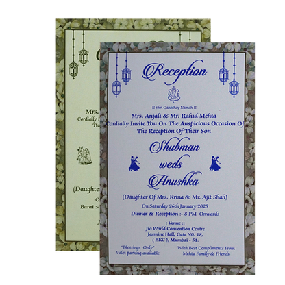 Peach Gold Foiled Wedding Invitation Card-King of Cards