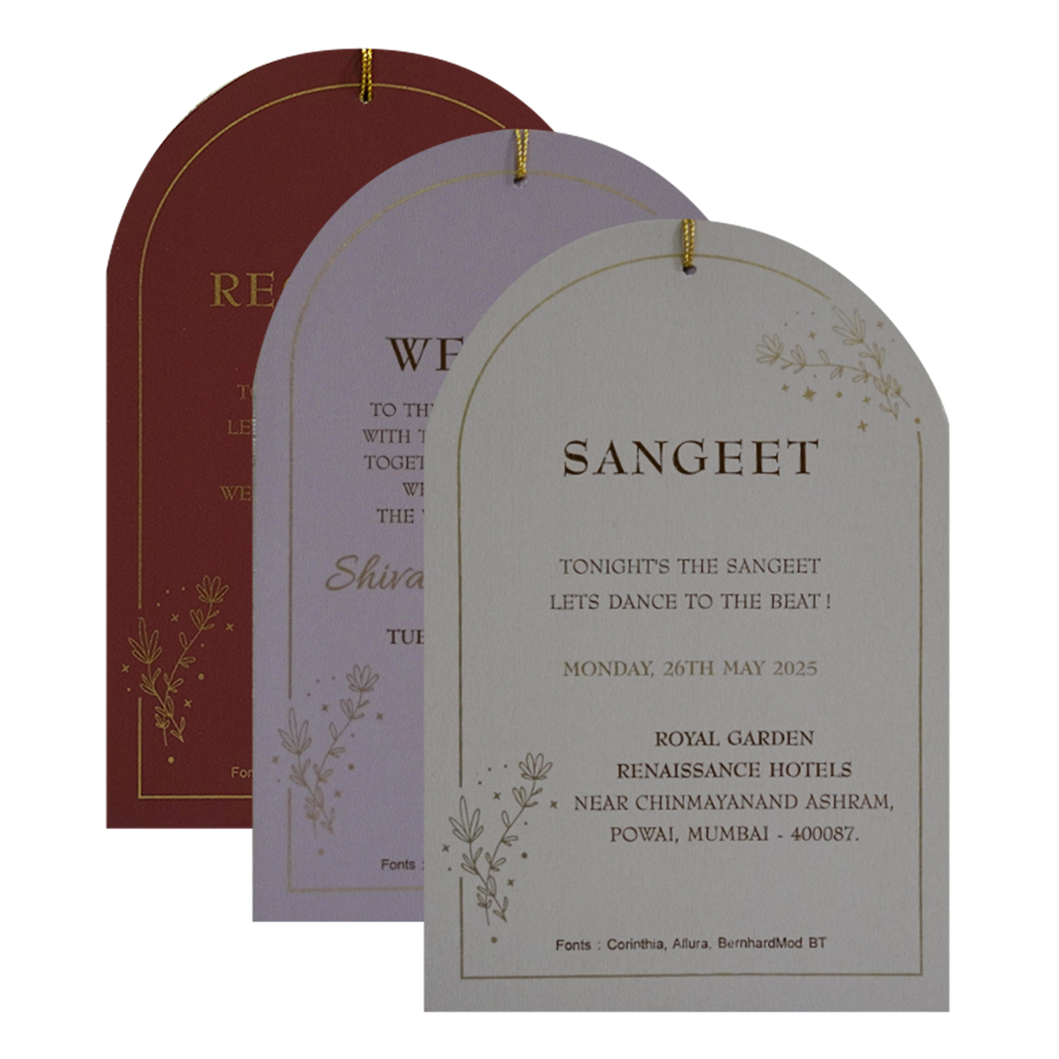 Wine Red Wedding Card-KRC30691
