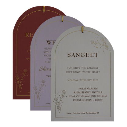 Wine Red Wedding Card-KRC30691
