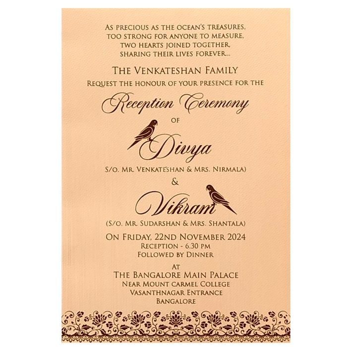 Pink Texture Single Sheet Invitation Card-King of Cards