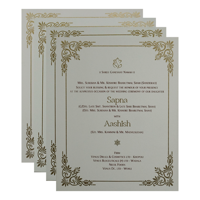 Cream Floral Invitation-King of Cards