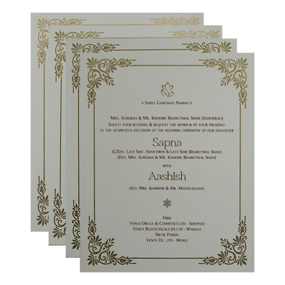 Cream Floral Invitation-King of Cards