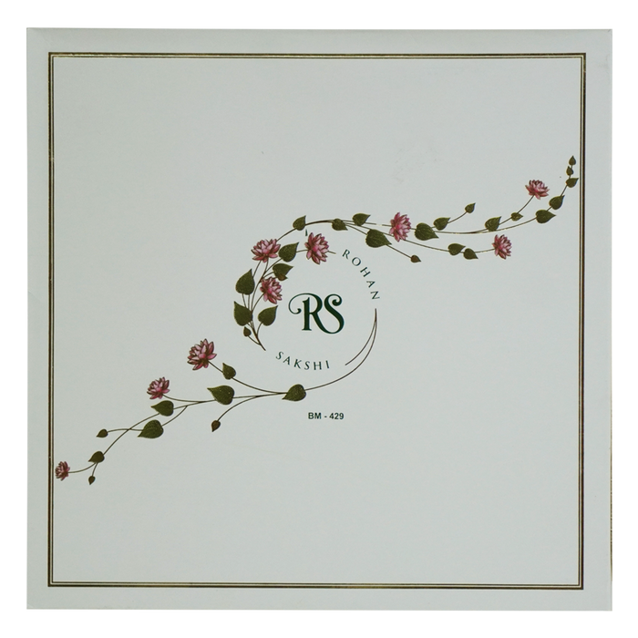 White Lotus Printed Padded Marriage Card-King of Cards