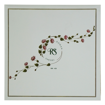 White Lotus Printed Padded Marriage Card-King of Cards