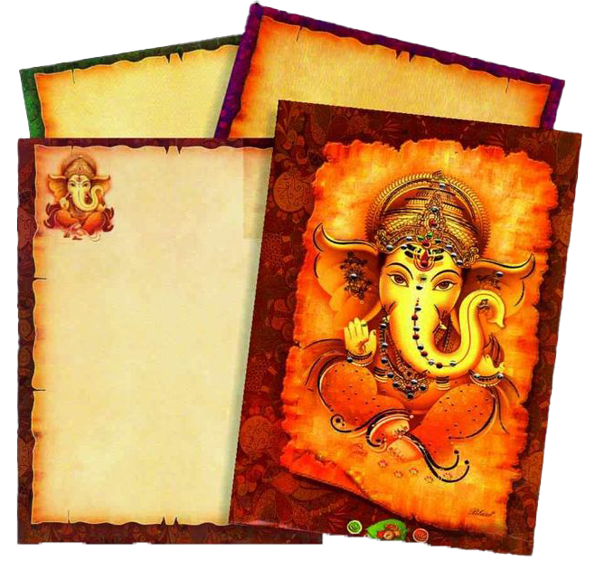 This wedding card is a padded card with a weight of 224 grams. This card is in brown shading with vertical sort type. This card has a jumbo Ganesha theme. This card has two inserts as a standard offer. This card is a fast moving premium card with a conventional opening. This card is a vertical sort card. Reach us to put in the order for the card and make your wedding awesome. Minimum quantity per order is 100. Click the WATCH VIDEO icon to see the video of the card.