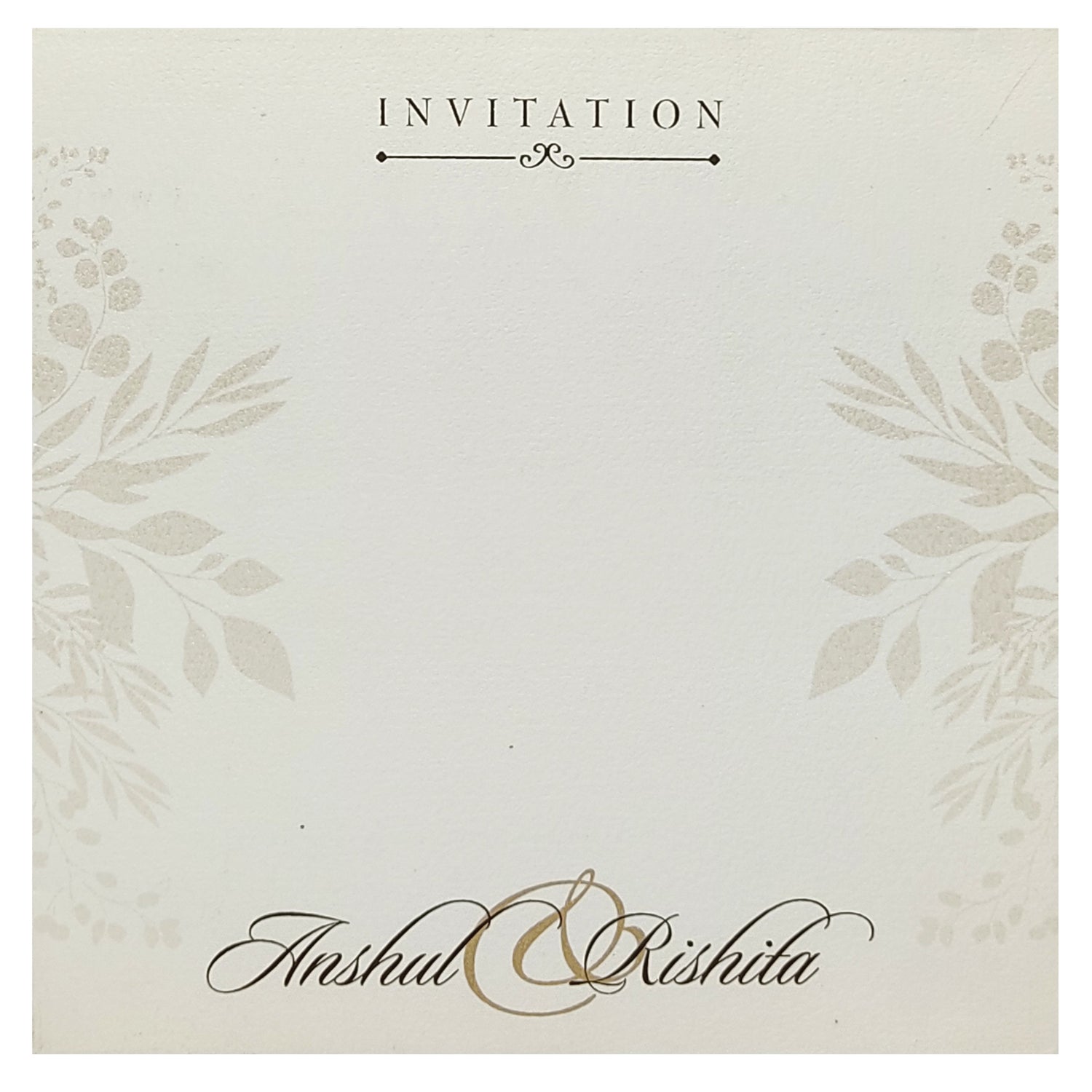 Grey Floral Invitation Card-KRC27010
