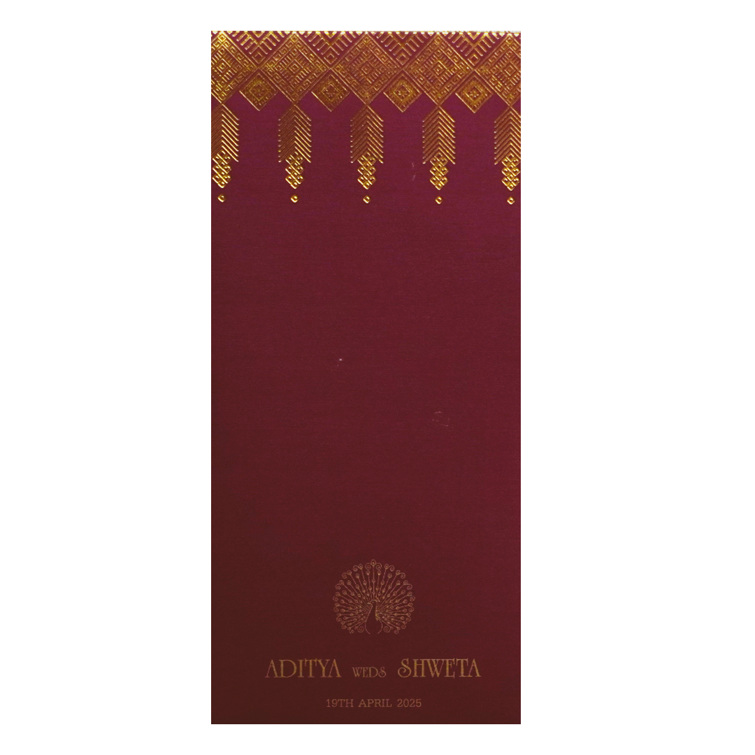 Dark Raspberry Gold Foiled Invitation-KRCS7371