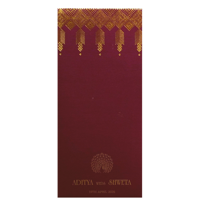 Dark Raspberry Gold Foiled Invitation-KRCS7371