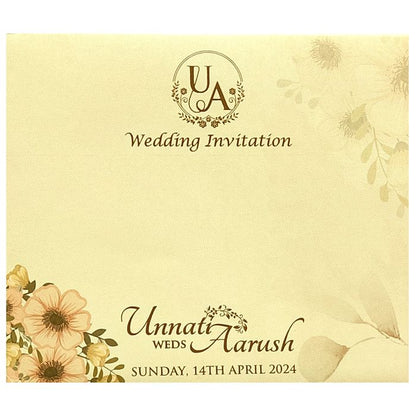 Light Pale Brown Padded Invitation-King of Cards