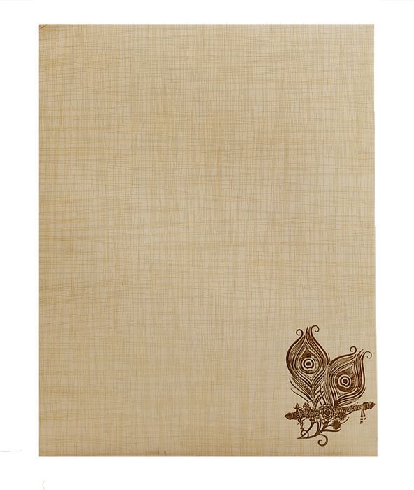 Sandal Jumbo Metallic Peacock Feather And Ganesha Sticker-KNK50151-King of Cards