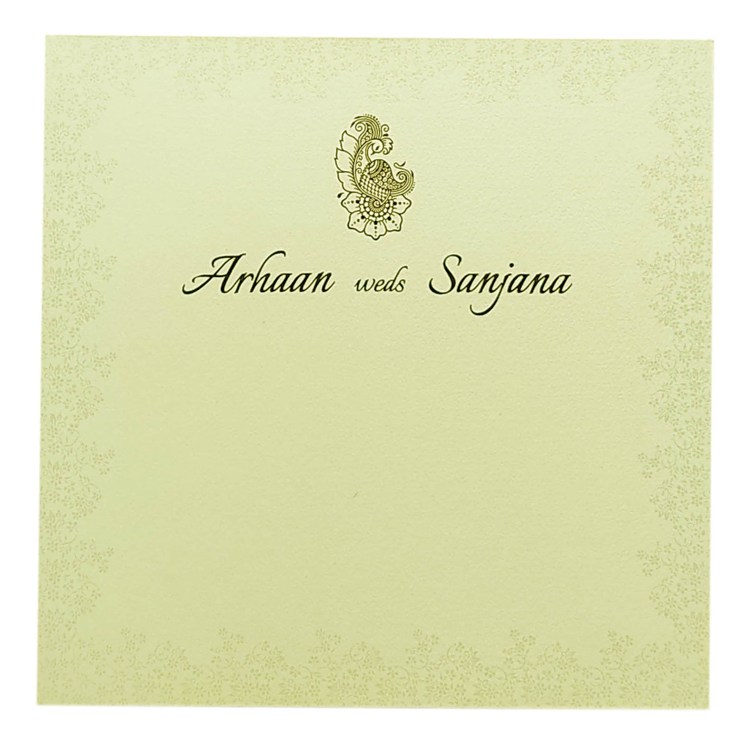 White Padded Nameplate Invitation Card-KRC29072