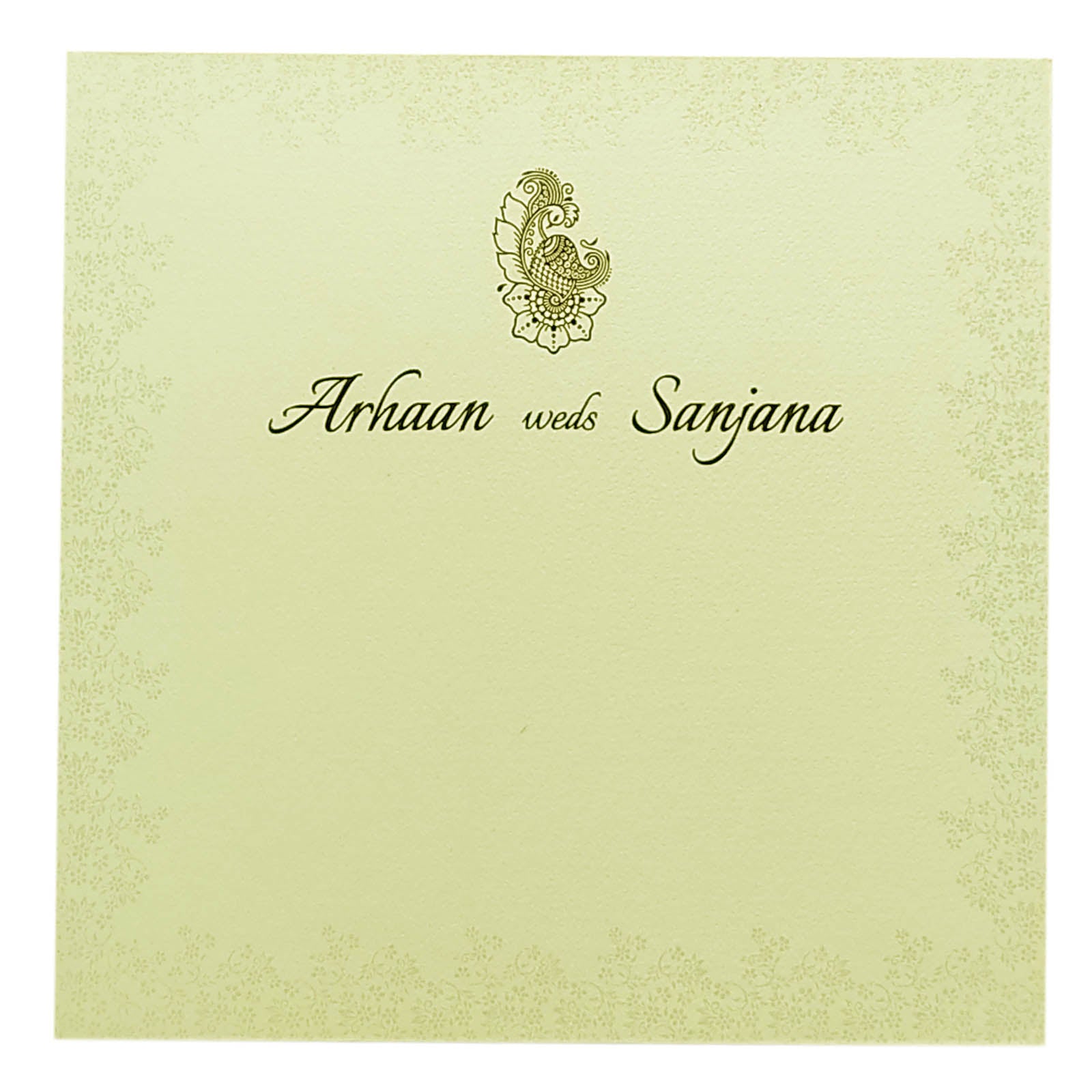 White Padded Nameplate Invitation Card-KRC29072