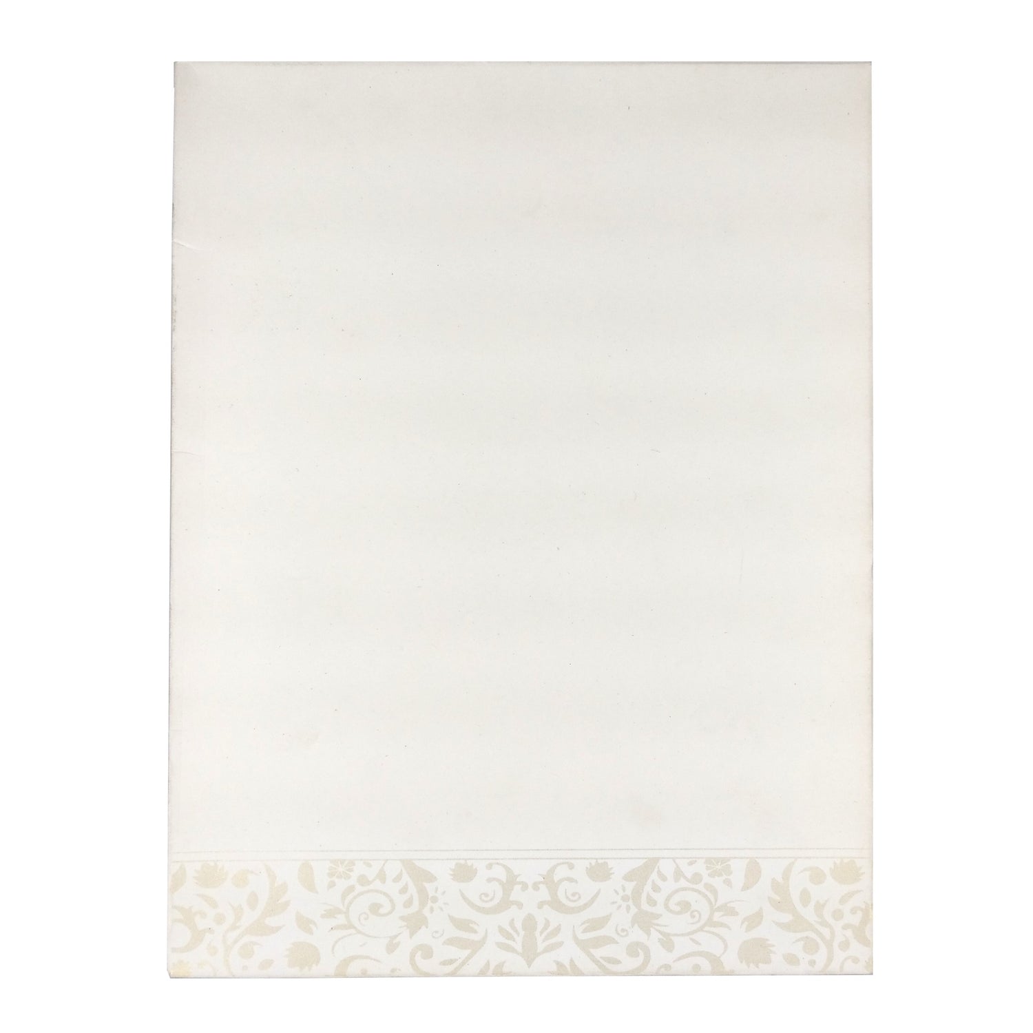 White Metallic Floral Design With Gold Foiling And Name Plate-KNK3050W