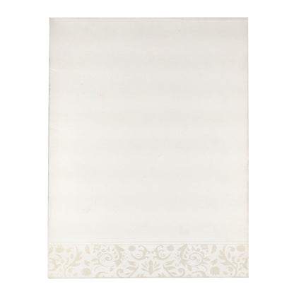 White Metallic Floral Design With Gold Foiling And Name Plate-KNK3050W