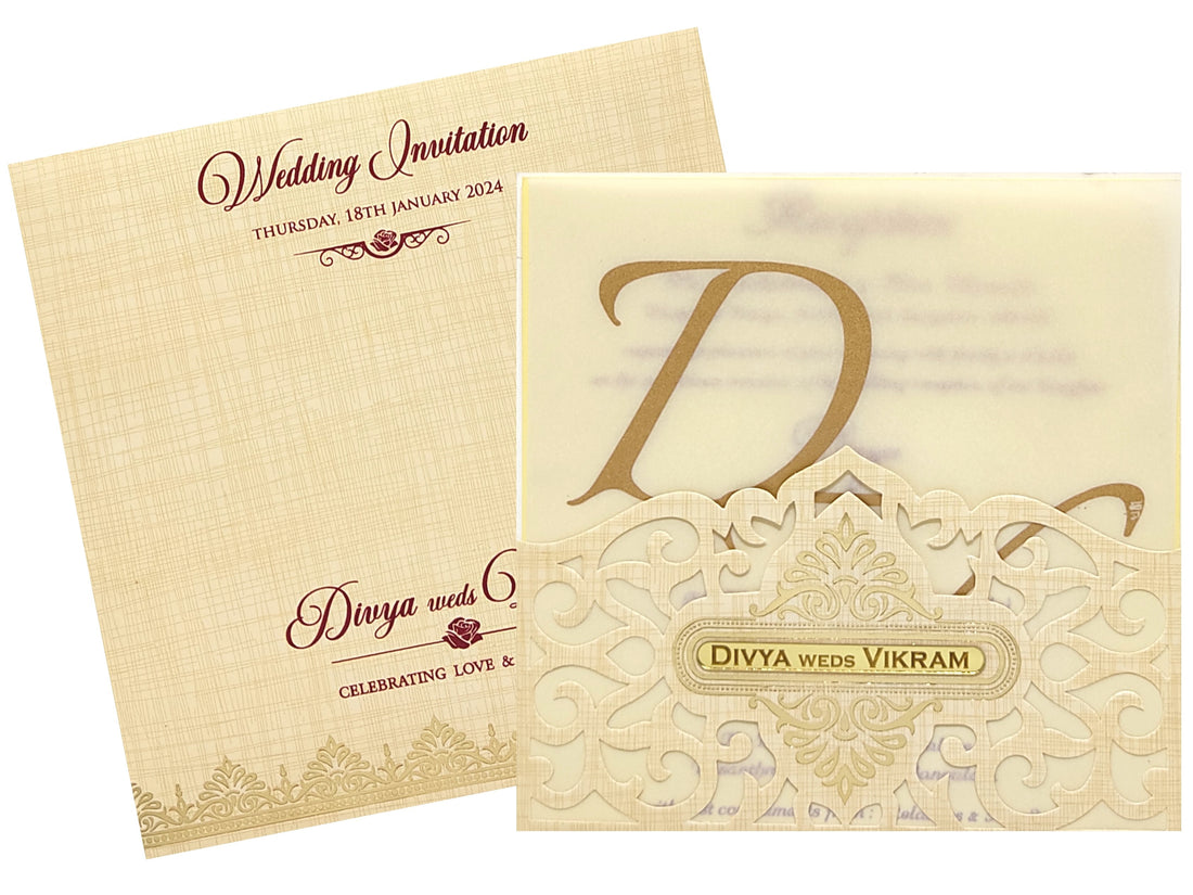 Sandal Premium Floral Panache Designer Card With Name Plate-KNP7002S