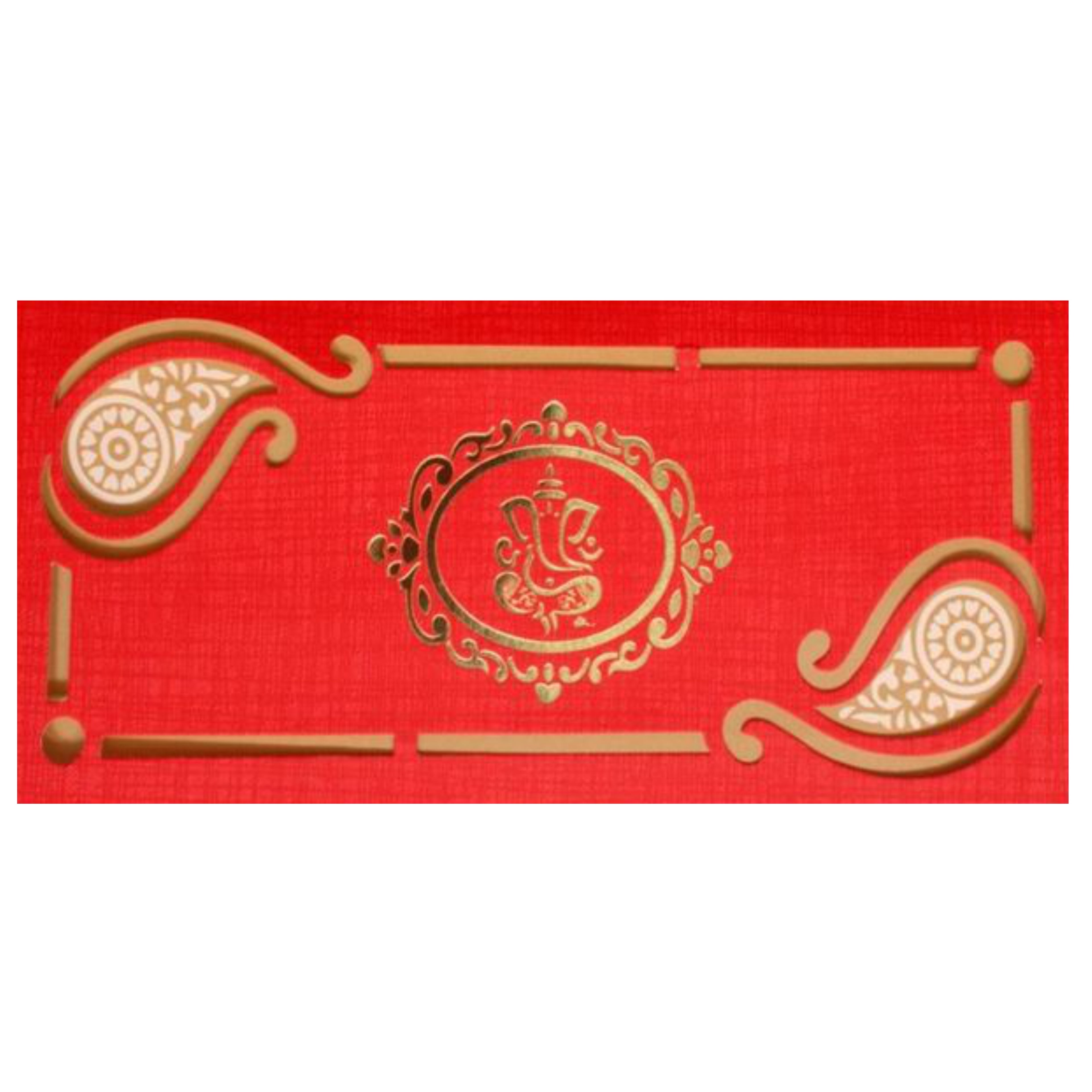 Red Ganesha Card With Gold Foiling-KNSPC316