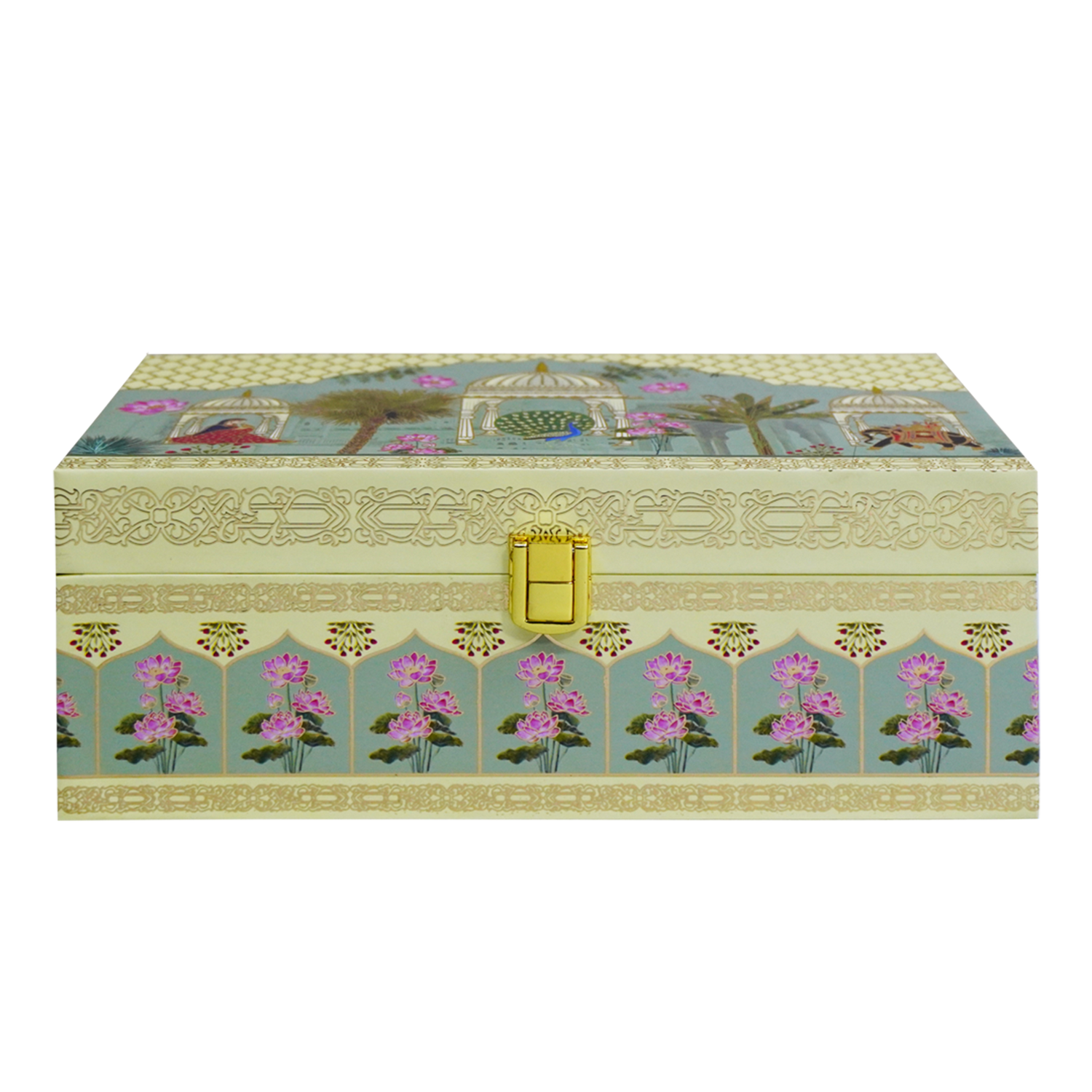 Green Royal Garden Box Invitation-KBX1103