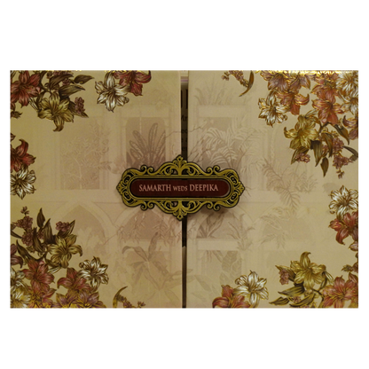 Pale Barley Brown Wedding Card-KVN07170