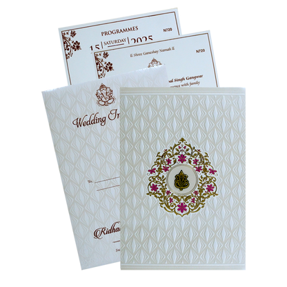 White Floral Invitation Design-King of Cards