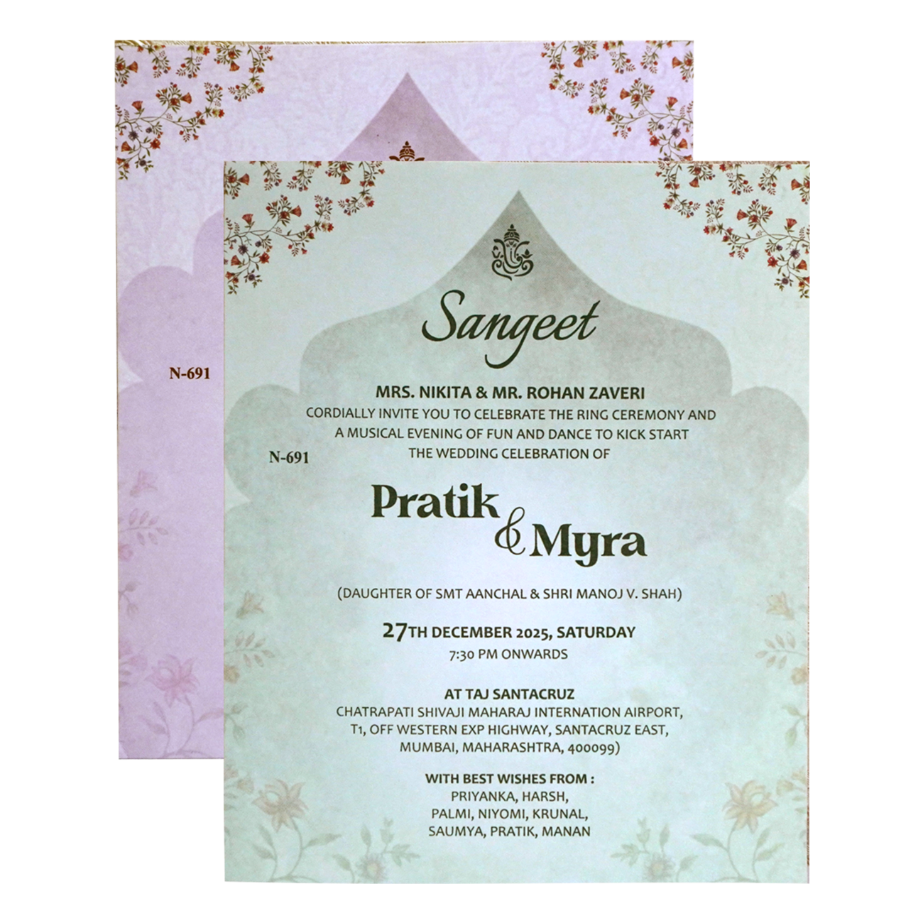 Rosy Brown Wedding Card-King of Cards