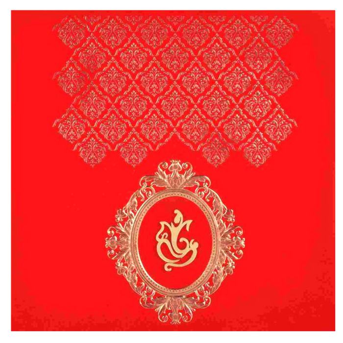 Dazzling Red Shading With Floral Theme Wedding Card - KNK3277-King of Cards