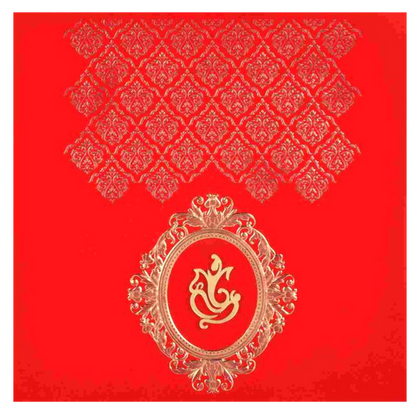 Dazzling Red Shading With Floral Theme Wedding Card - KNK3277-King of Cards