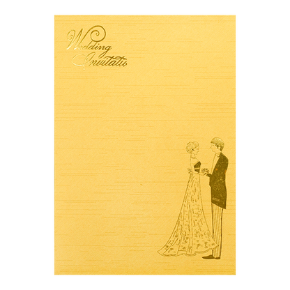 Yellow Western Couple Wedding Card-KNKR035G