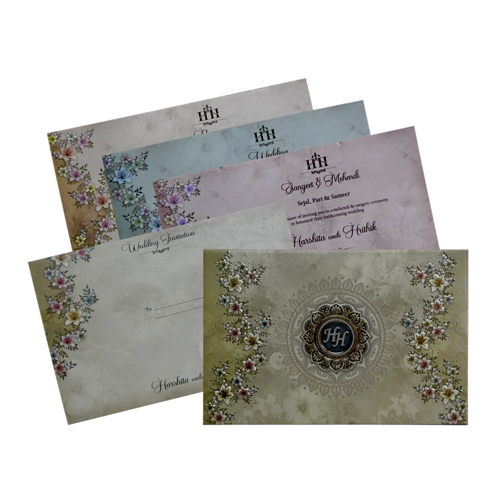 Light Pale Olive Green Invitation-King of Cards