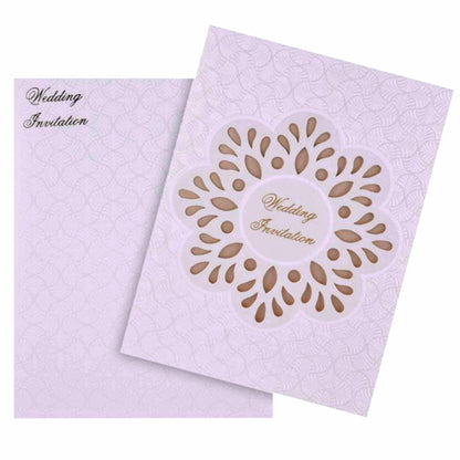 Awesome White Color With Cut Flower Theme Wedding Card - KNK30451
