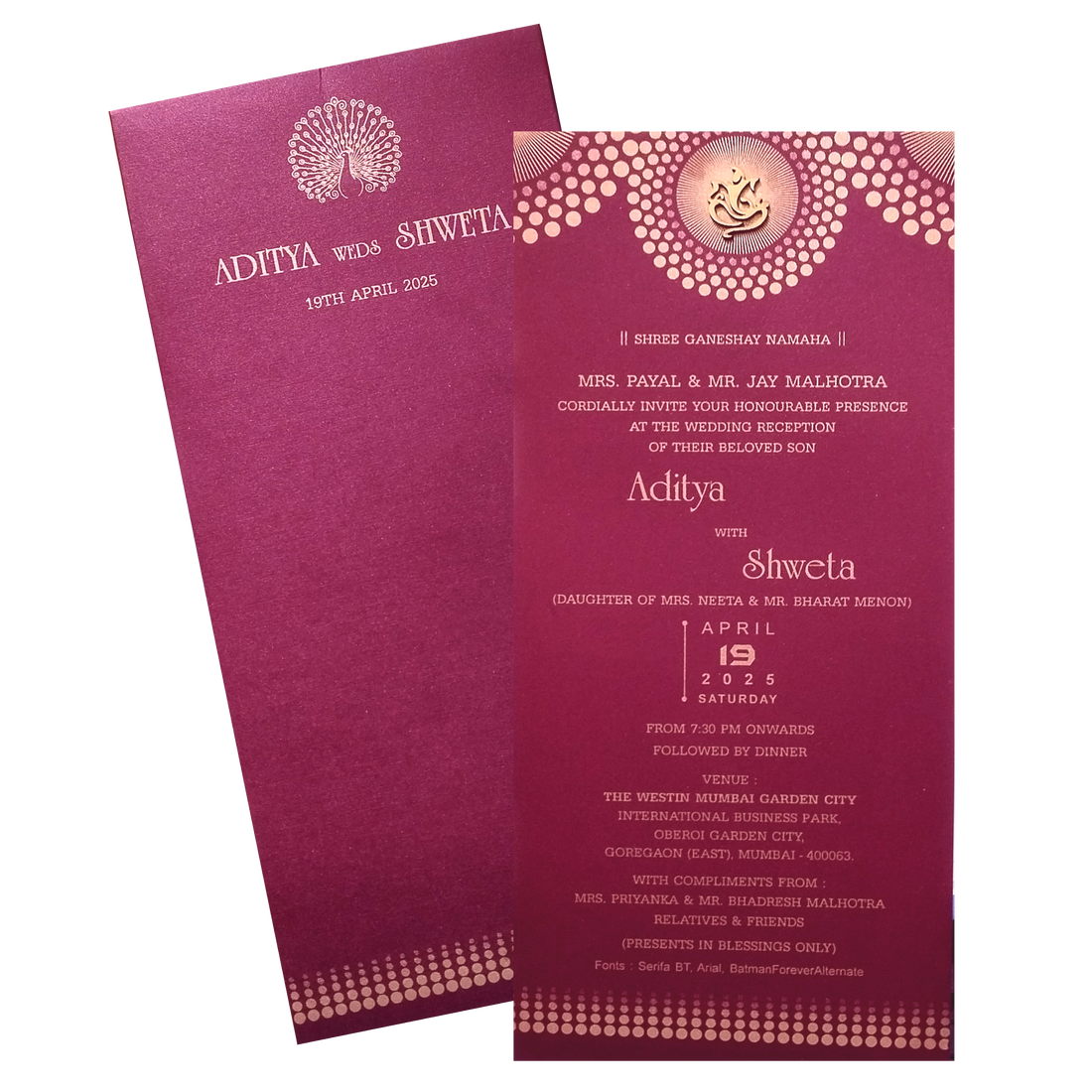Make your event special with our exclusive Dark Raspberry Single Wedding Card. Shop now! ?WhatsApp Support ?Express Delivery.