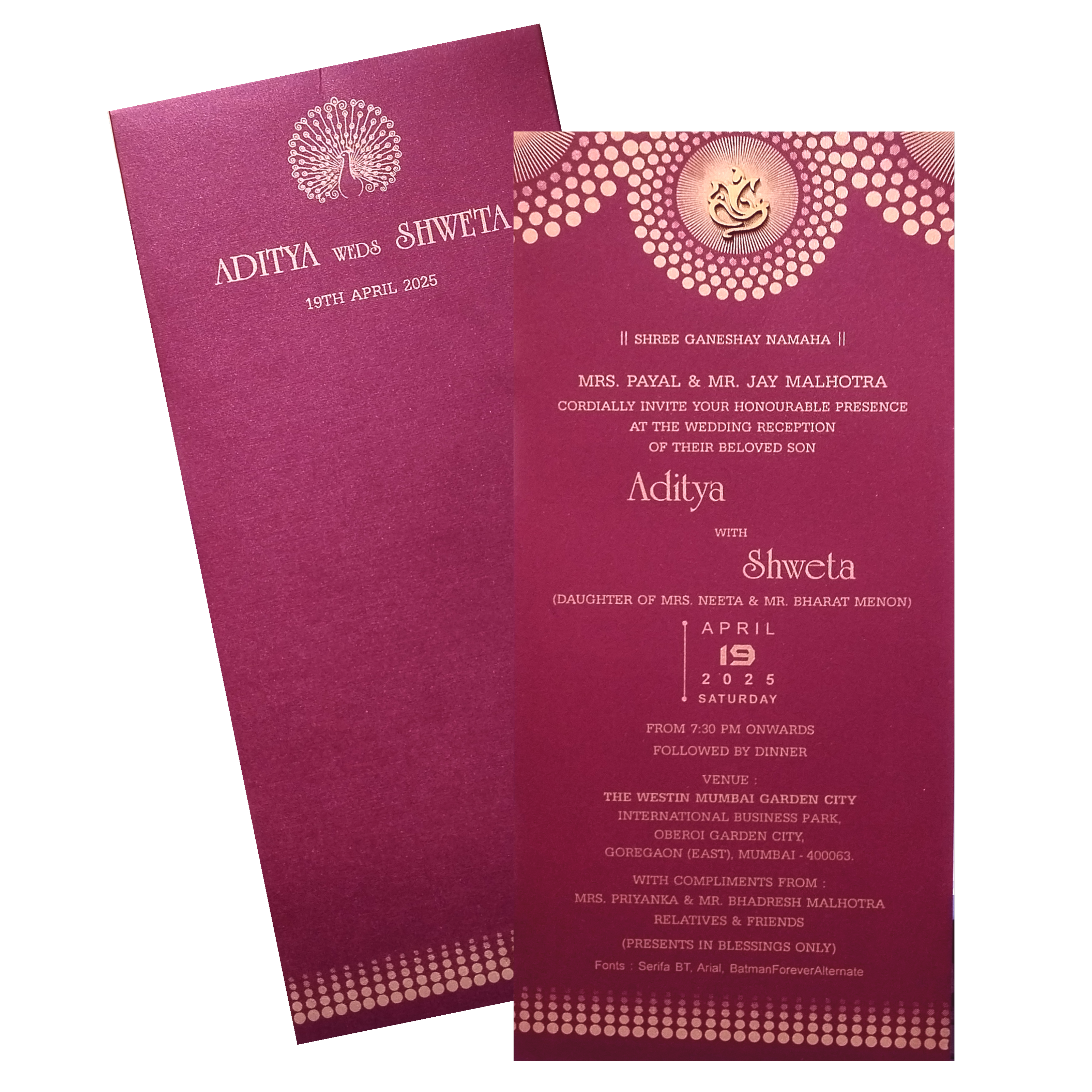 Make your event special with our exclusive Dark Raspberry Single Wedding Card. Shop now! ?WhatsApp Support ?Express Delivery.