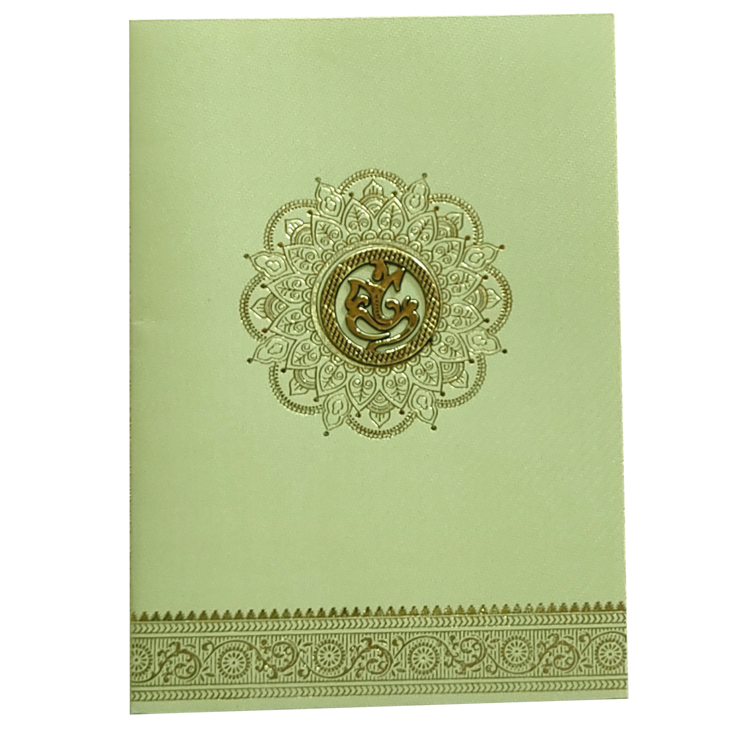 Green Traditional Indian Wedding Card-KNKTGN026