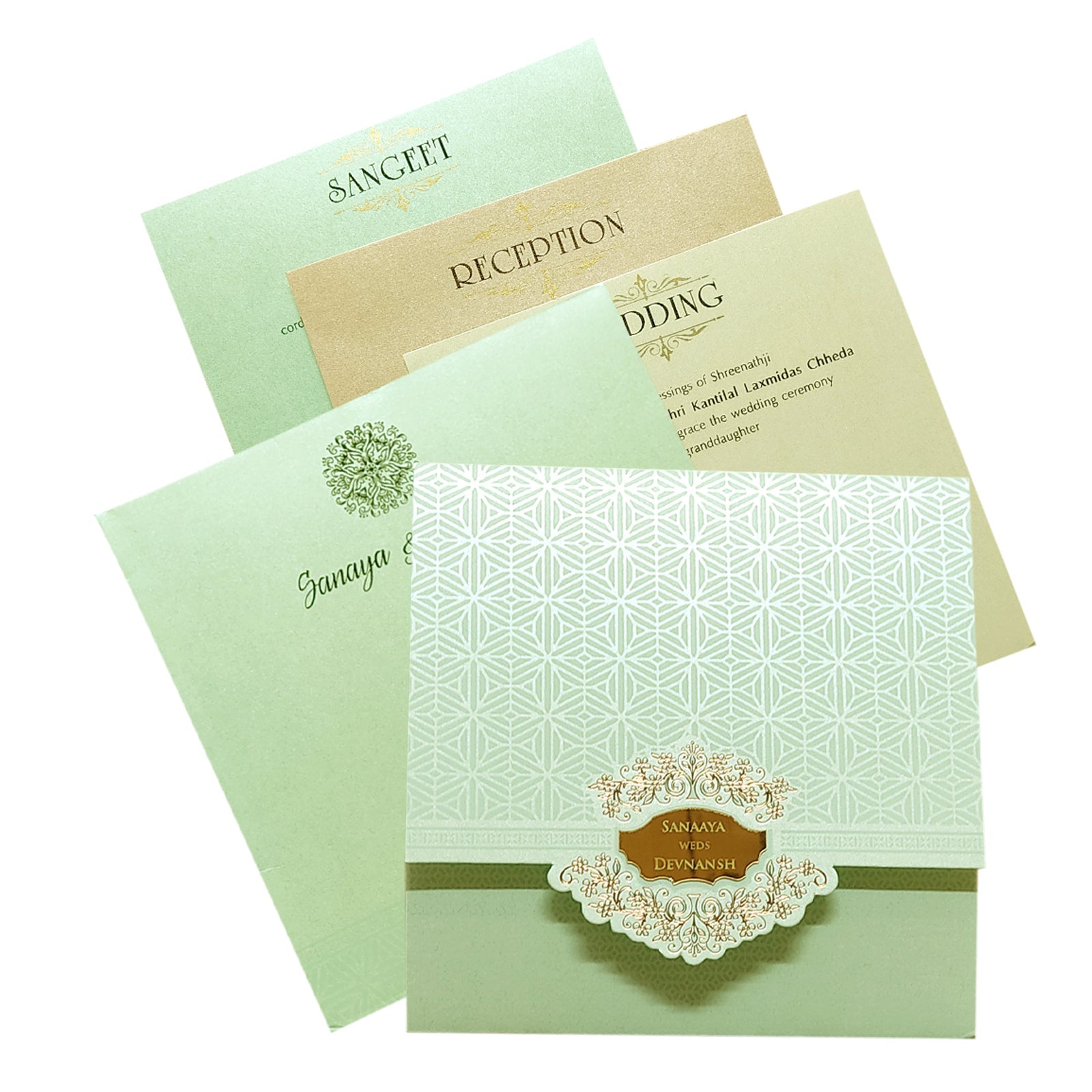 Green Pastel Nameplate Invitation Card-KRC29092