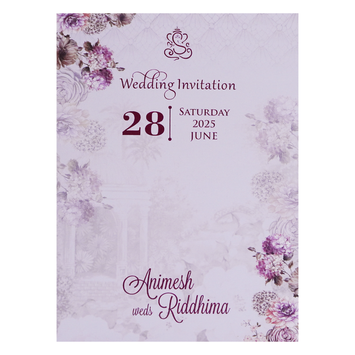 Light Pastel Purple Padded Invitation-King of Cards