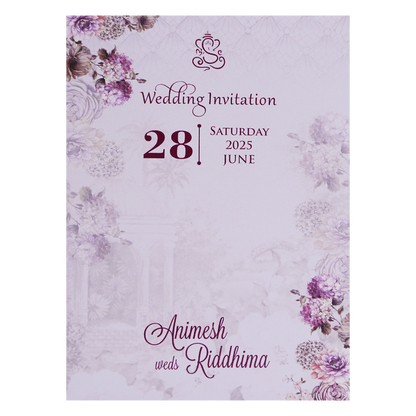 Light Pastel Purple Padded Invitation-King of Cards