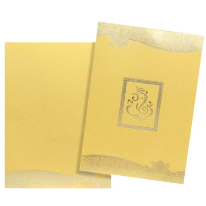 Alluring Gold Shading With Ganesha Theme Wedding Card - KNK1850-King of Cards