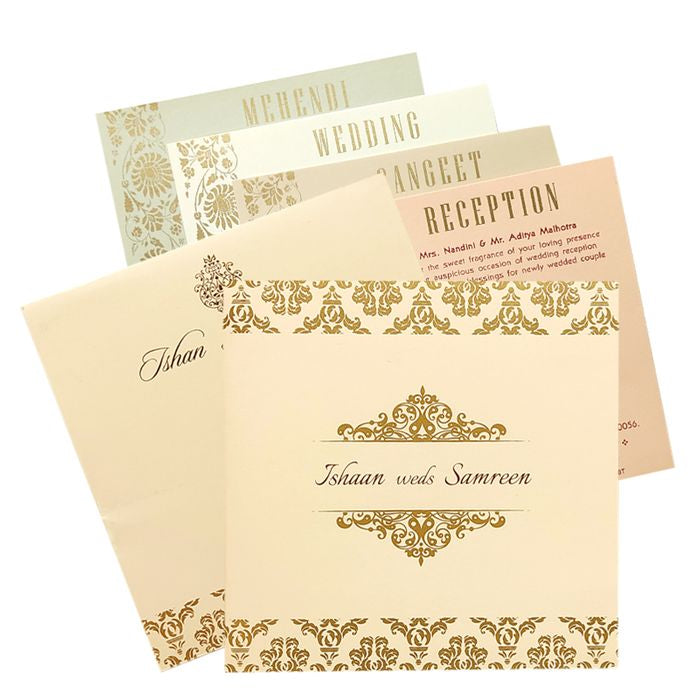 Peach Gold Design Invitation Card-King of Cards
