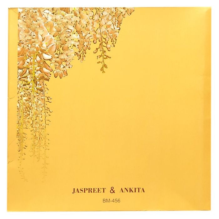 Orange Embossed Floral Wedding Card-King of Cards