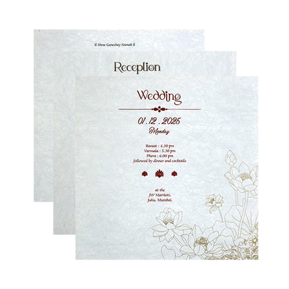 Grey Premium Padded Marriage Card-King of Cards