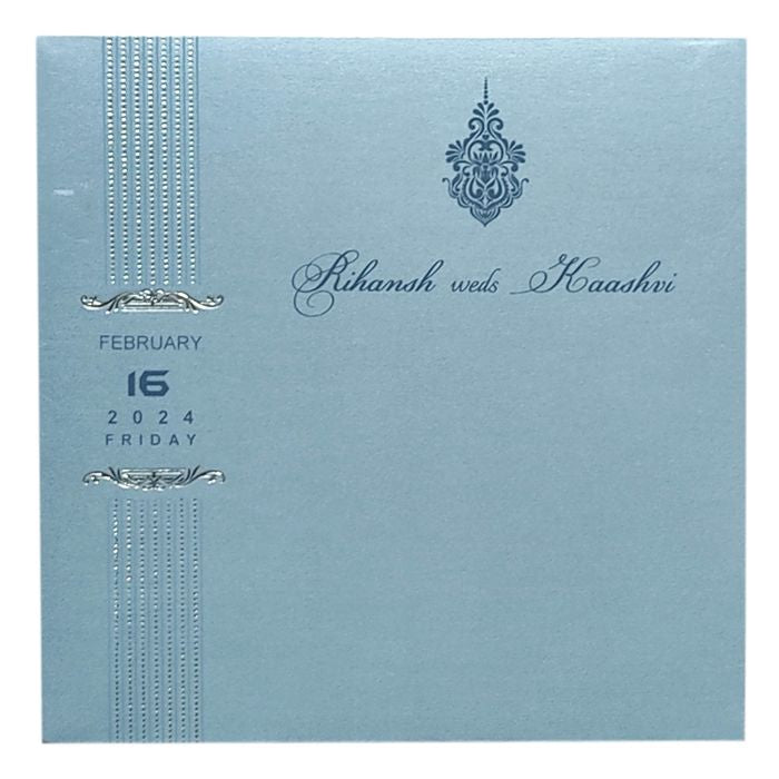 Blue Single Sheet Invitation Card-King of Cards