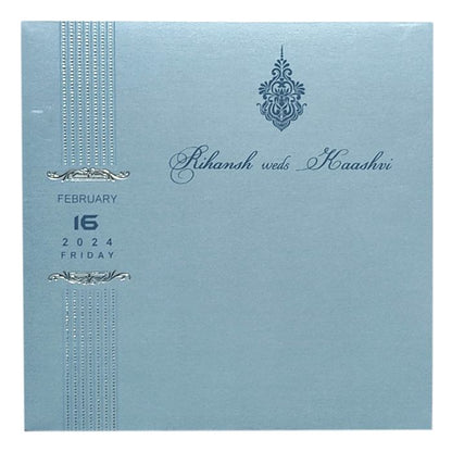 Blue Single Sheet Invitation Card-King of Cards