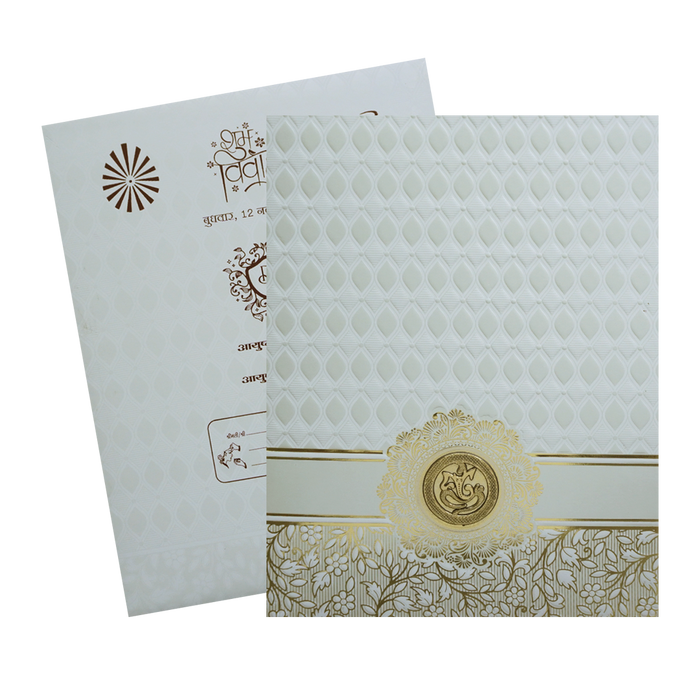 White Wedding Invitation Card-KNJS2054