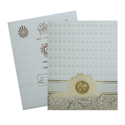 White Wedding Invitation Card-KNJS2054