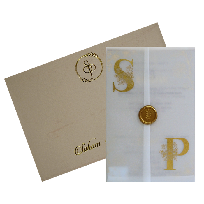 Beige Tracing Sheet Invitation Card-King of Cards