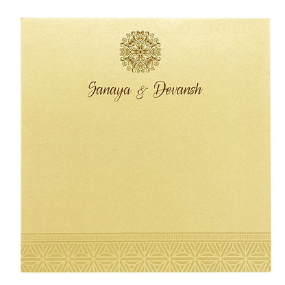 Mustard Cream Nameplate Invitation Card-King of Cards