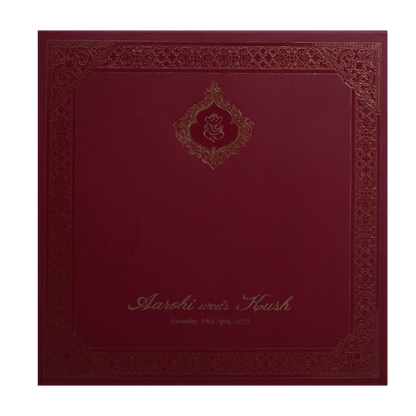 Red Embossed Marriage Card-KPR09310