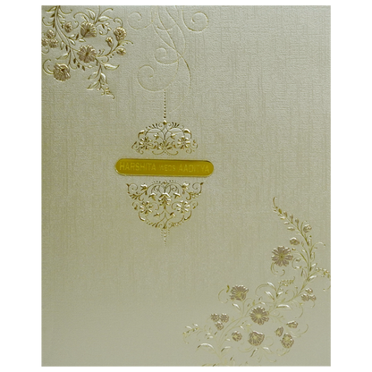 Metallic Brown Padded Wedding Card-King of Cards