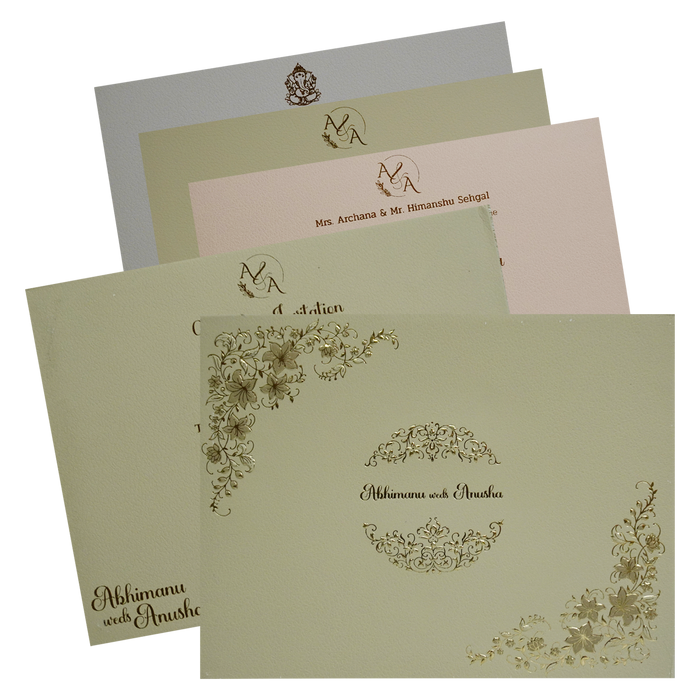 Ivory Padded Wedding Card-King of Cards