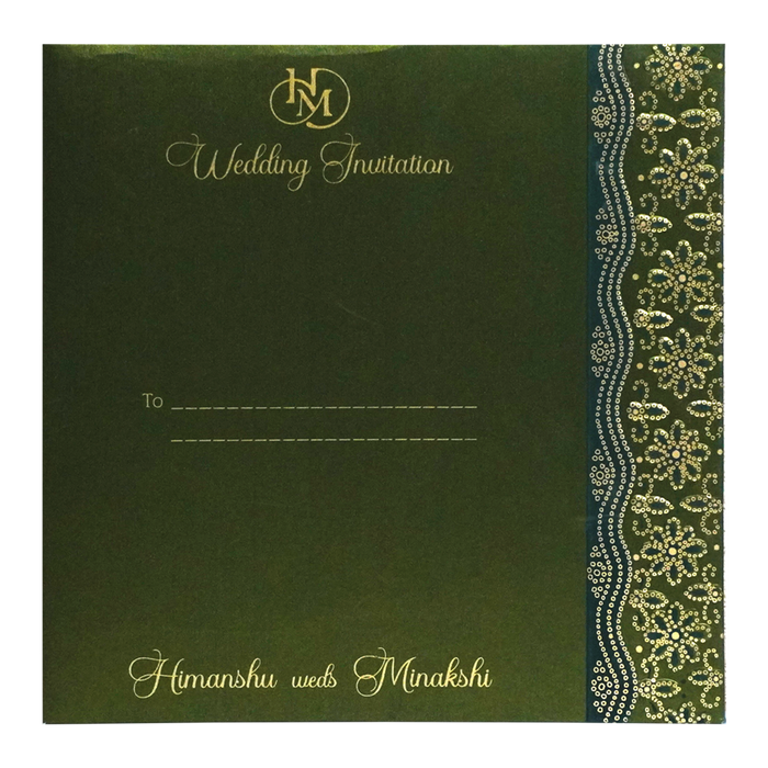 Elegant Green Wedding Card-King of Cards