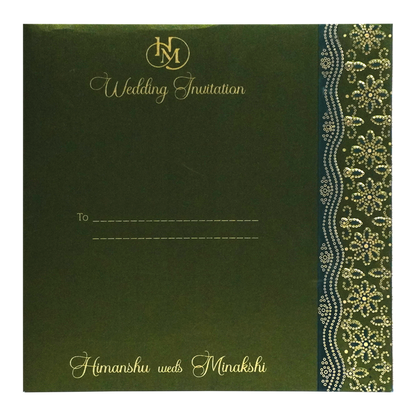 Elegant Green Wedding Card-King of Cards